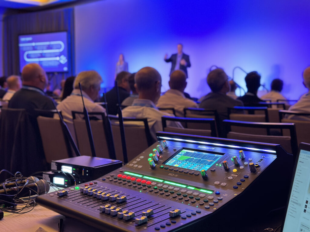 Corporate conference stage with LED video wall in San Diego